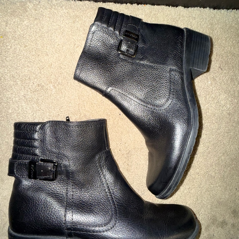 Anne Klein Sport Black Leather Ankle Boots SZ8.5 - Picture 11 of 11